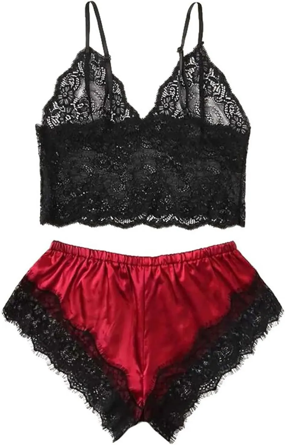 Lingerie Sets for Women Sexy Pajamas for Women Set Soft Lace Pajama Sets Bralette and Shorts Set Sleep Outfits