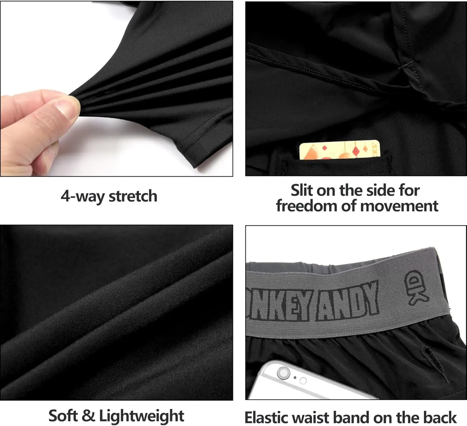 Little Donkey Andy Women's Running Shorts, Lightweight Stretch Workout Outdoor Hiking Bicycle Athletic Shorts with Pockets