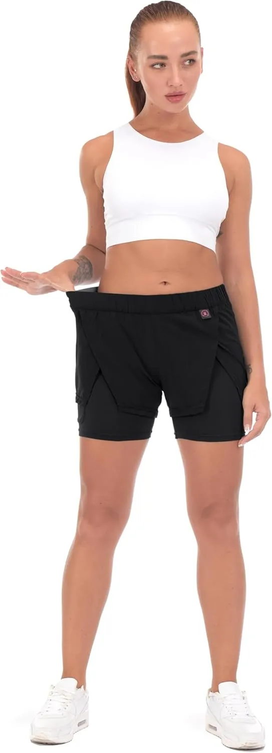 Little Donkey Andy Women's Running Shorts, Lightweight Stretch Workout Outdoor Hiking Bicycle Athletic Shorts with Pockets
