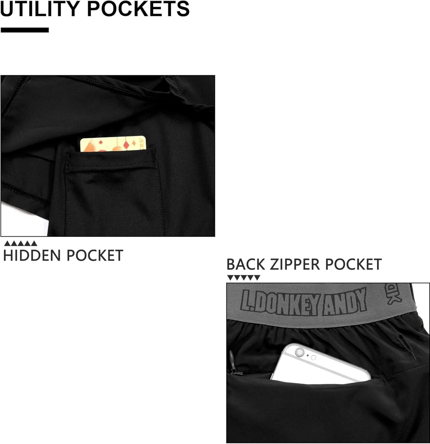 Little Donkey Andy Women's Running Shorts, Lightweight Stretch Workout Outdoor Hiking Bicycle Athletic Shorts with Pockets