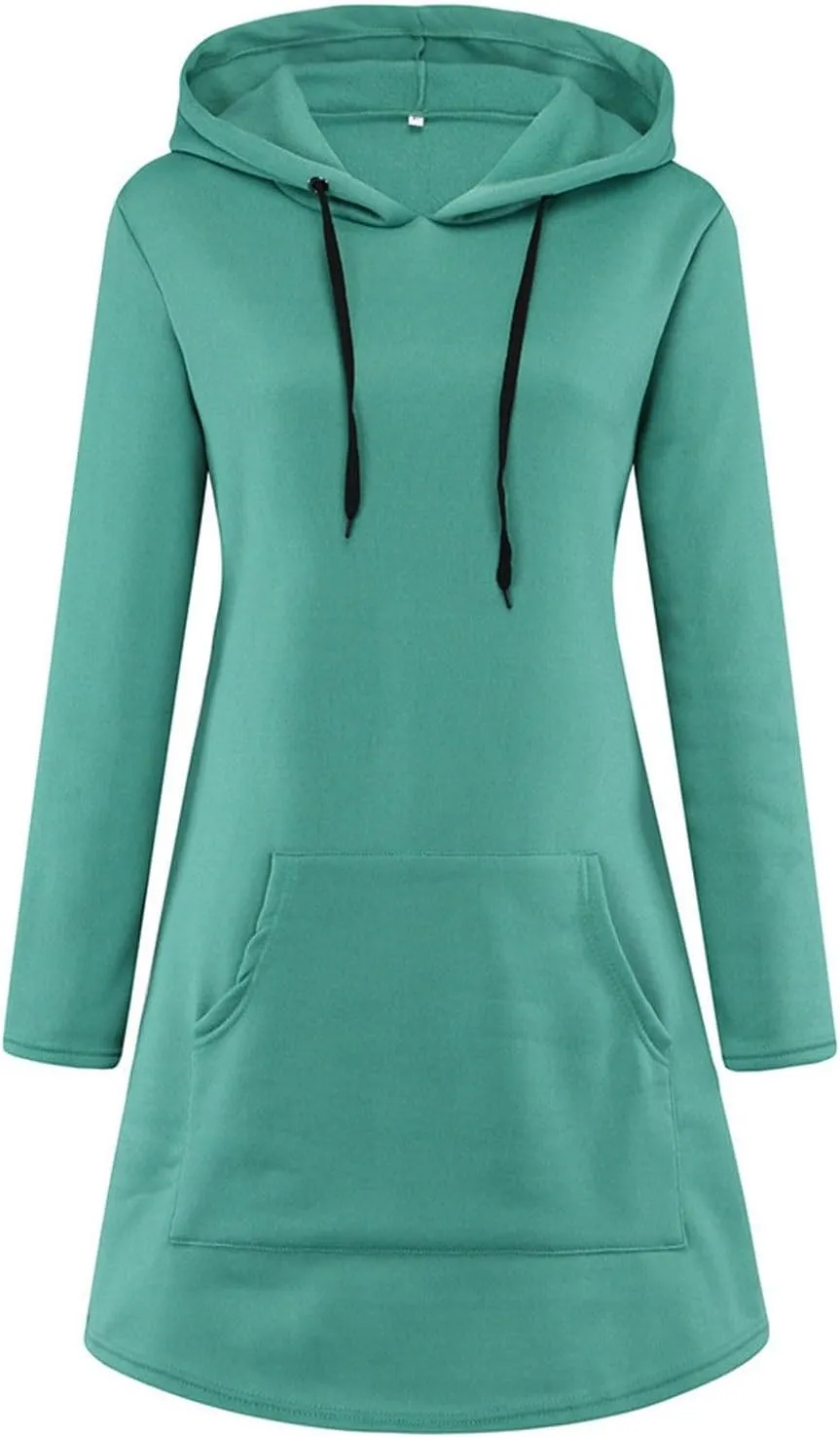 Long Sleeve Dress for Women Lightweight Kangaroo Pocket Hoodie Dress Fall Hoode Sweatshirts Dress for Women