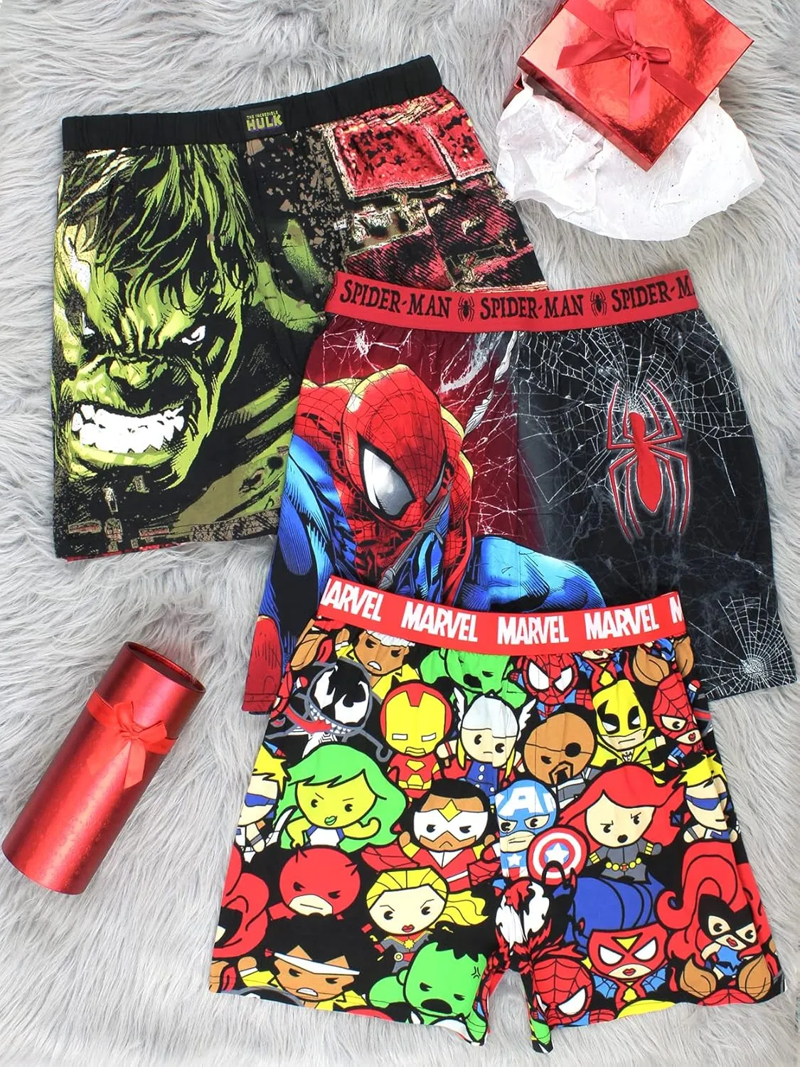 Marvel Kawaii Avengers Superheroes Men's Boxer Lounge Shorts