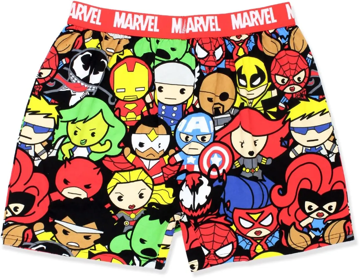 Marvel Kawaii Avengers Superheroes Men's Boxer Lounge Shorts