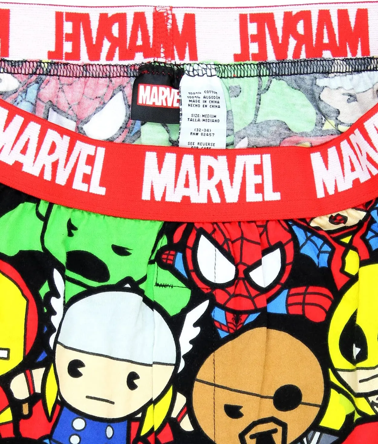 Marvel Kawaii Avengers Superheroes Men's Boxer Lounge Shorts