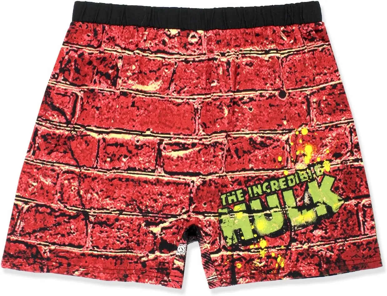Marvel The Incredible Hulk Smash Brick Comic Style Men's Boxer Lounge Shorts