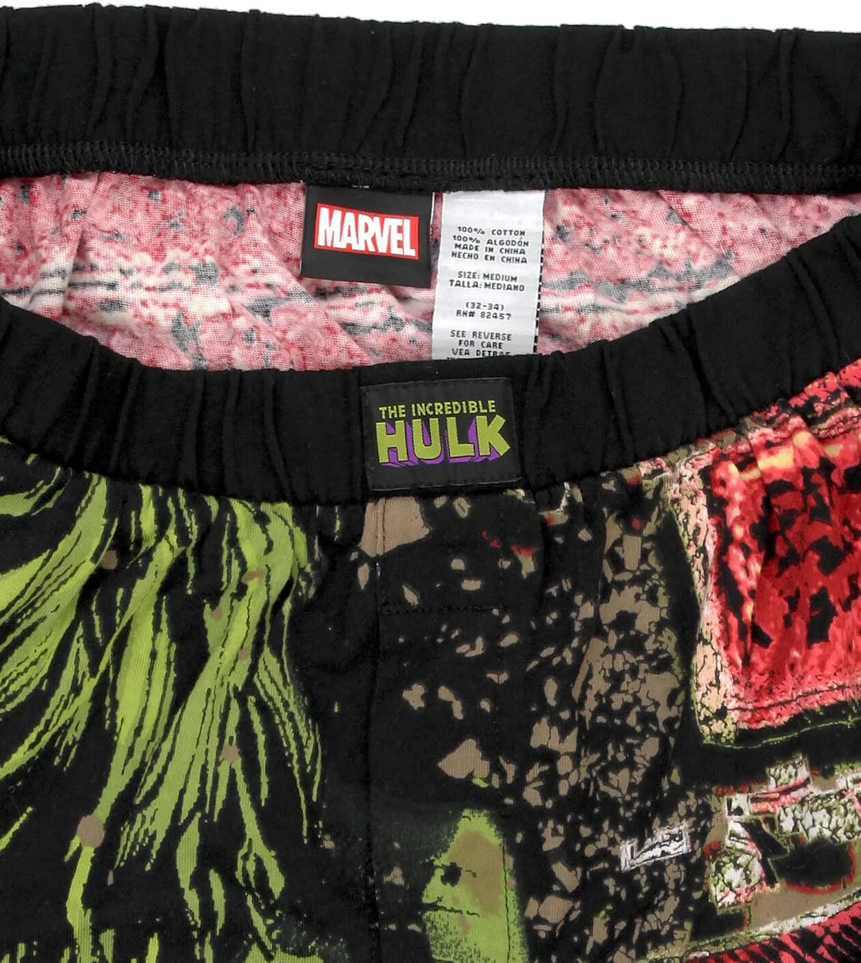 Marvel The Incredible Hulk Smash Brick Comic Style Men's Boxer Lounge Shorts
