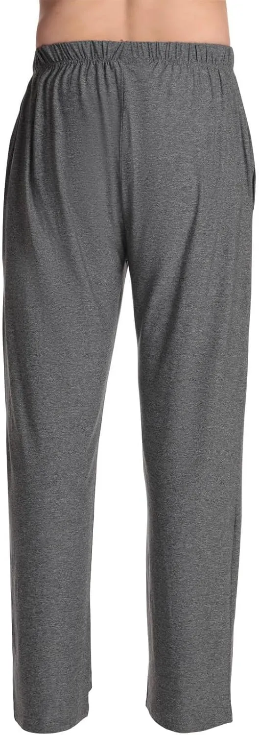 Men Sweatpants Plaid Print Drawstring Sleep Bottoms Lounge Soft Sleep Pants Vintage Sports Palazzo Pant with Pockets