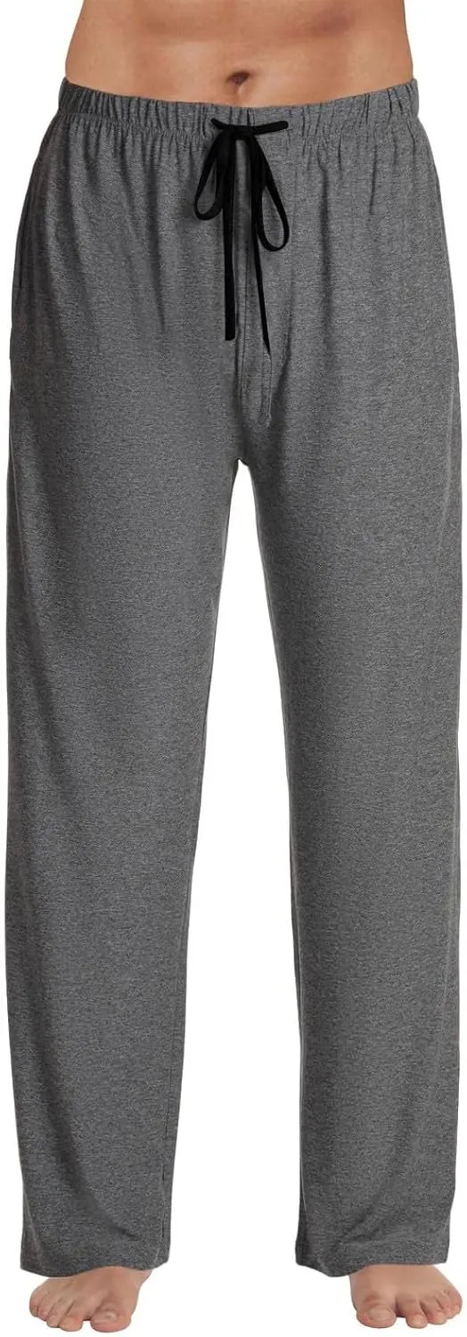 Men Sweatpants Plaid Print Drawstring Sleep Bottoms Lounge Soft Sleep Pants Vintage Sports Palazzo Pant with Pockets