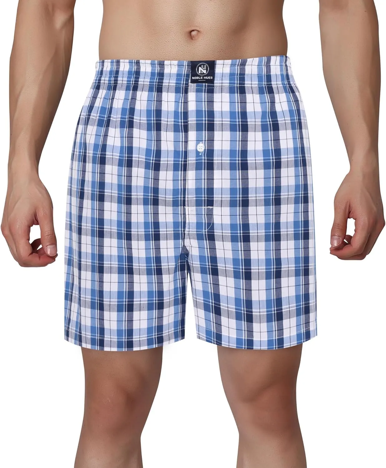 Men's Boxer Shorts, Comfortable Cotton Boxers, 100% Cotton Print and Plaid Multicolor Boxers For Men, Multi Pack