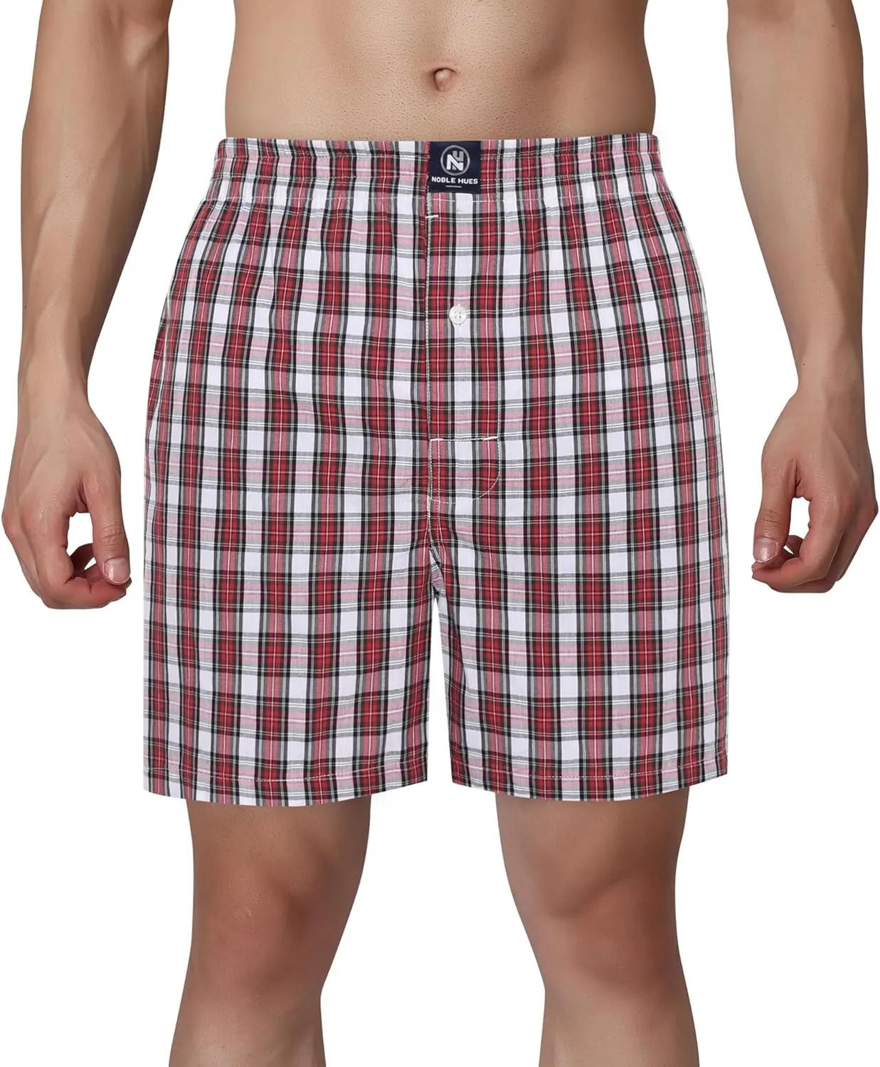 Men's Boxer Shorts, Comfortable Cotton Boxers, 100% Cotton Print and Plaid Multicolor Boxers For Men, Multi Pack