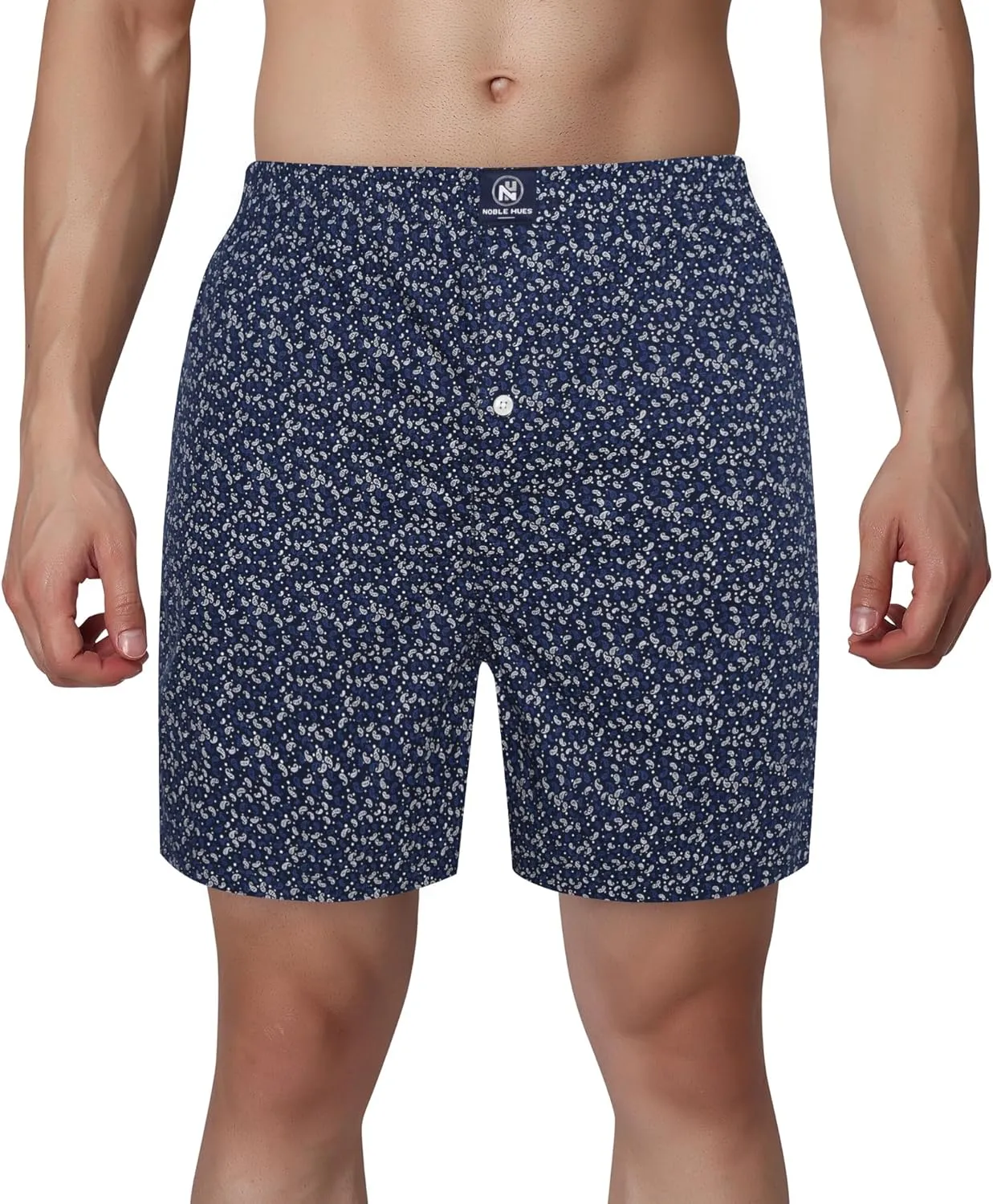 Men's Boxer Shorts, Comfortable Cotton Boxers, 100% Cotton Print Multicolor Boxers for Men, Multi Pack