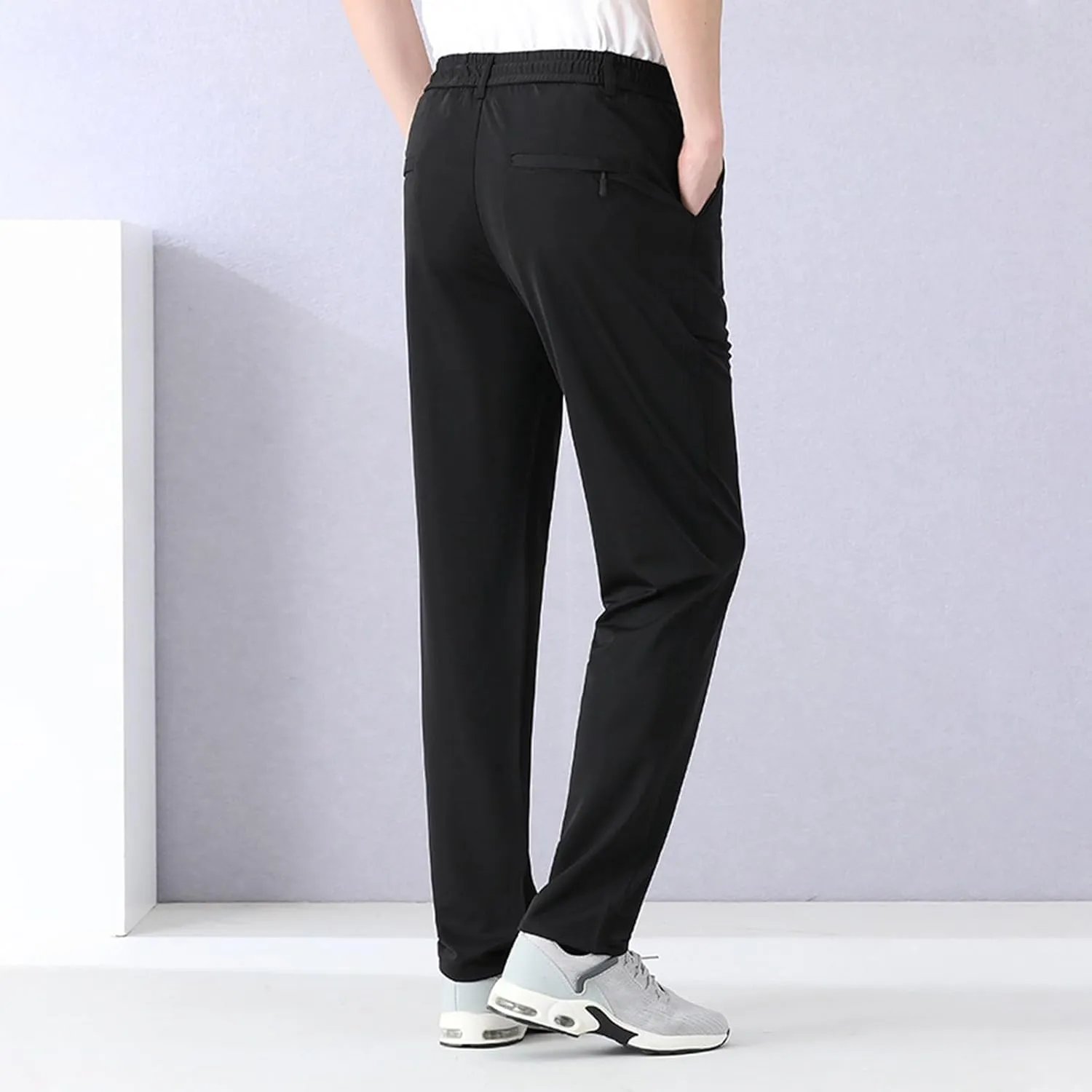 Men's Ice Silk Bottom Sweatpants Baggy Pants Athletic Cozy with Pockets Trousers Joggers High Waisted Size 13 Men Pants