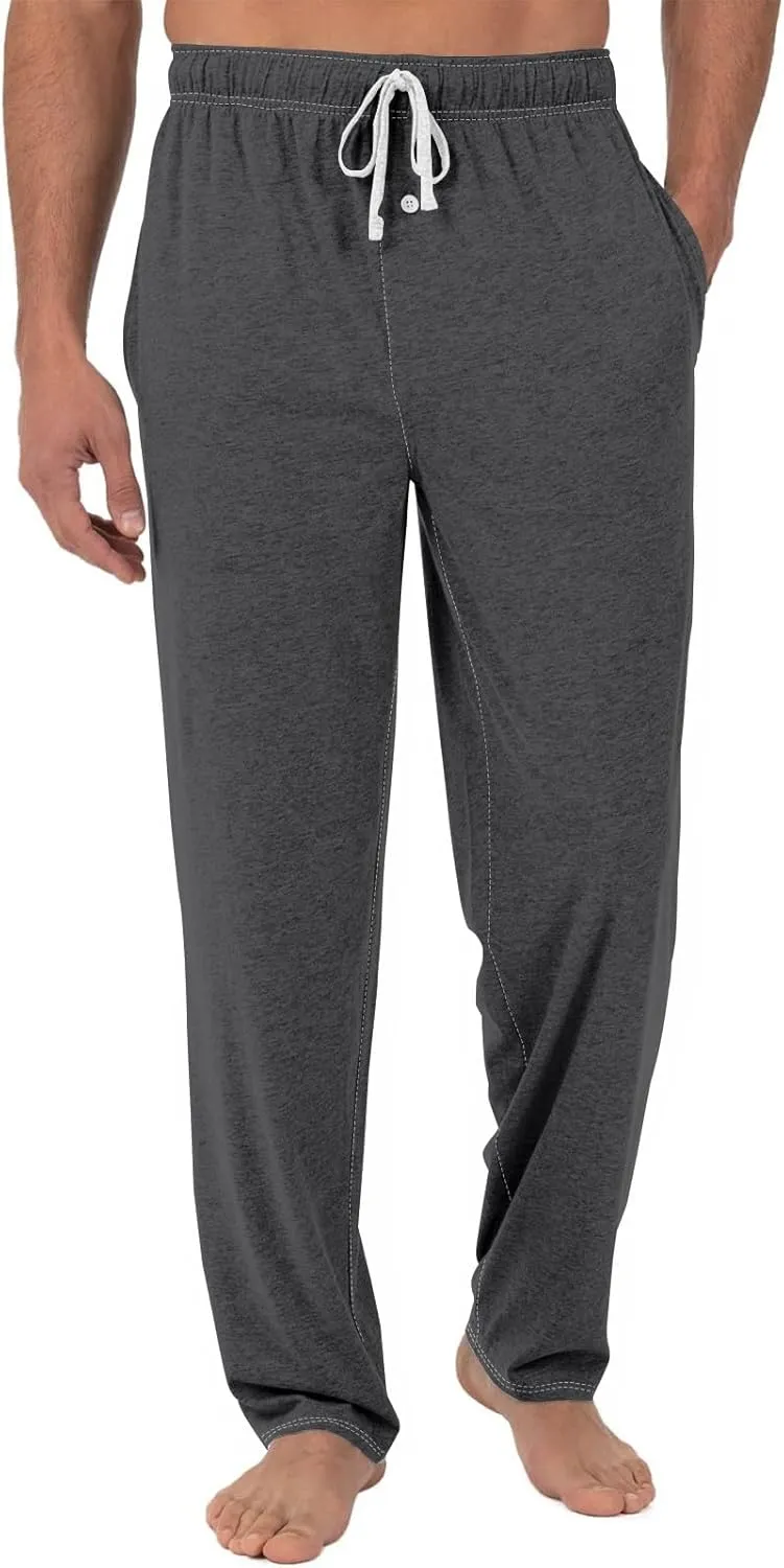 Mens Pajama Pants, Soft Cotton Sleep Lounge Pants Solid Plaid Comfort Soft Sleep Pant with Pockets and Drawstring