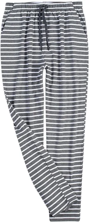 Mens Pajamas Bottom Plus Size Trousers Pants for Man Soft Rayon Thin Striped Basic Pajama Long Leg Lounge Pants Y2K