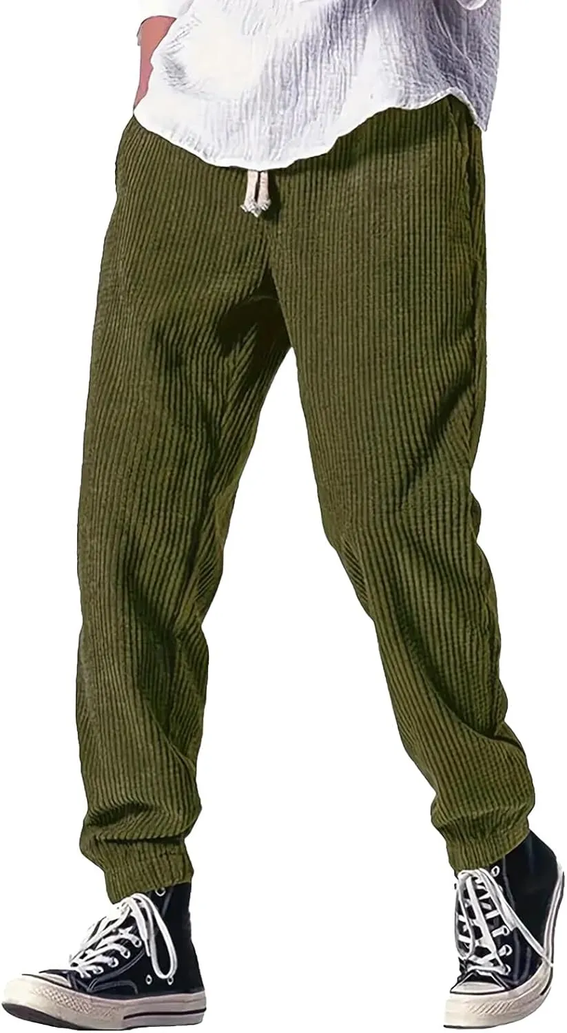 Men's Pants Casual Lightweight Joggers Beach Walking Running Sweatpant Stretch Waist Lounge Pant