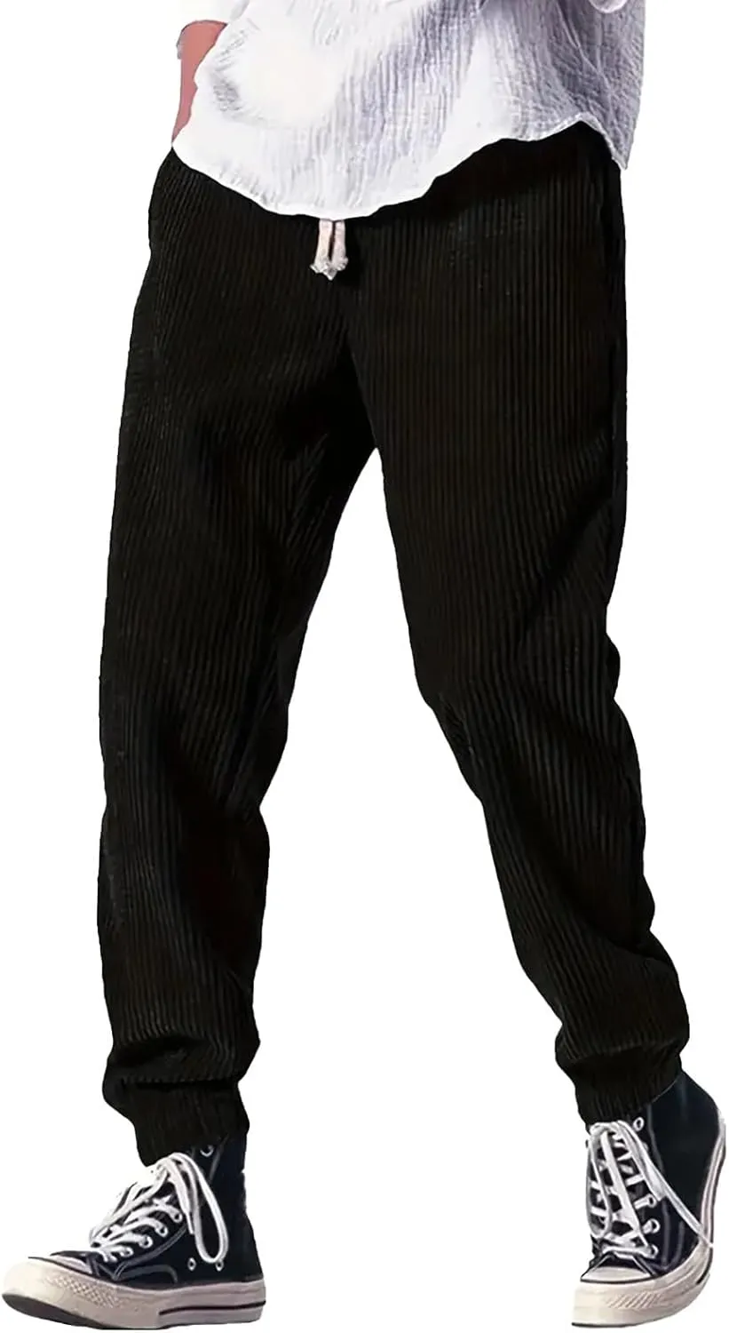 Men's Pants Casual Lightweight Joggers Beach Walking Running Sweatpant Stretch Waist Lounge Pant