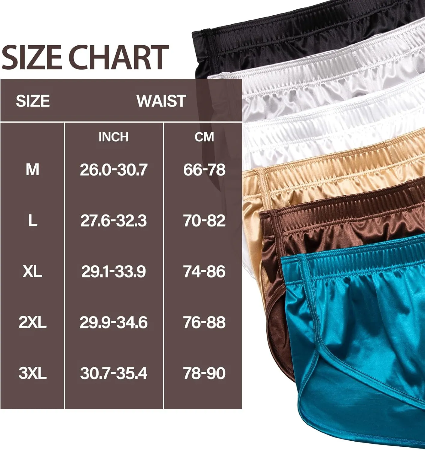 Mens Satin Boxer Briefs Silk Boxers with Pouch Lounge Shorts Split Side Pajama Bottoms Running Sweatshorts