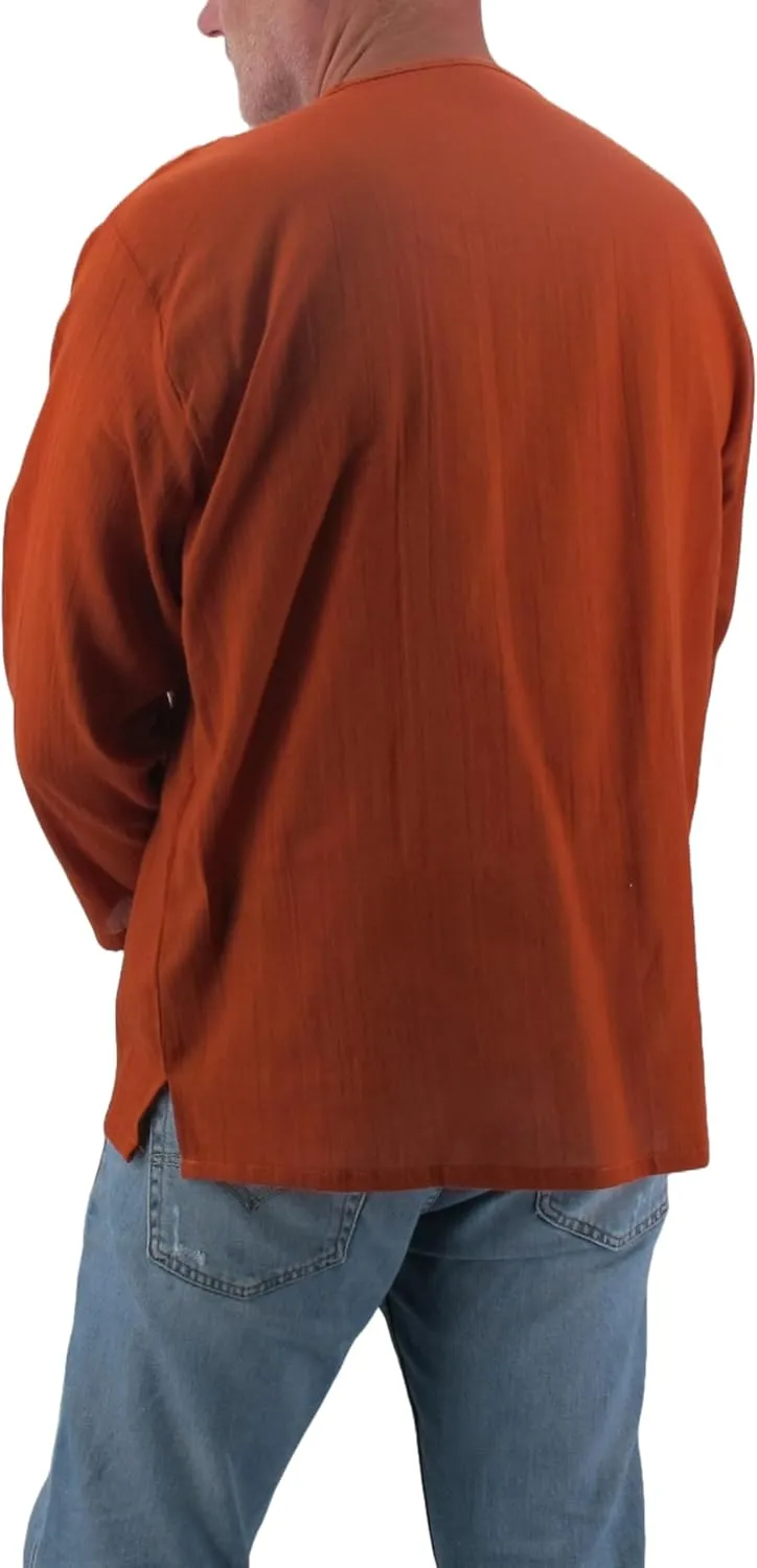 Men's Summer T-Shirt 100% Cotton Hippie Shirt V-Neck Beach Yoga Top