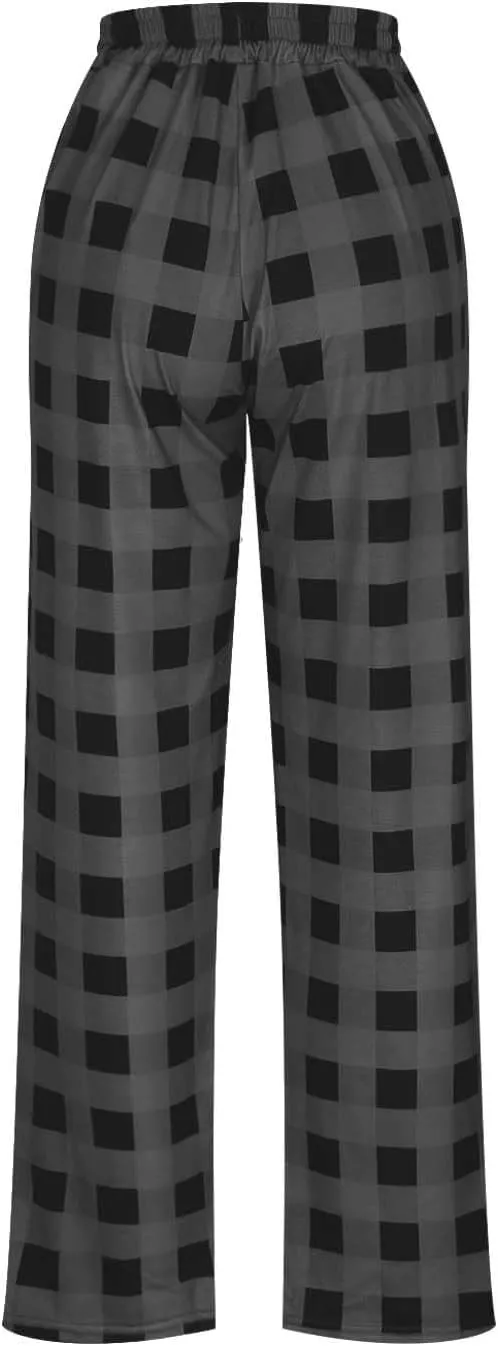 Men's Sweatpants Plaid Print Lounge Pants Drawstring Stylish Pajama Pants Workout Casual Sleep Bottoms with Pockets