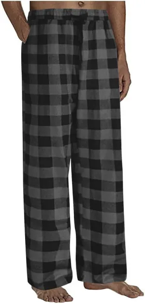 Men's Sweatpants Plaid Print Lounge Pants Drawstring Stylish Pajama Pants Workout Casual Sleep Bottoms with Pockets