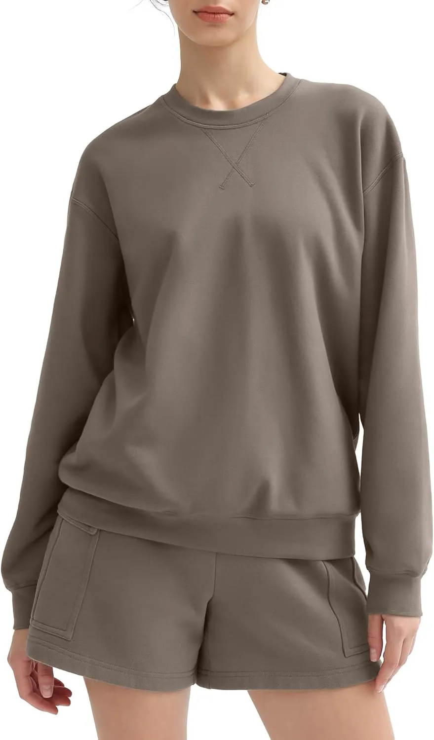 PUMIEY Women's Oversized Sweatshirt Crewneck Long Sleeve Loose Pullover Tops Fall Fashion Airy Collection