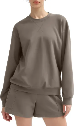 PUMIEY Women's Oversized Sweatshirt Crewneck Long Sleeve Loose Pullover Tops Fall Fashion Airy Collection