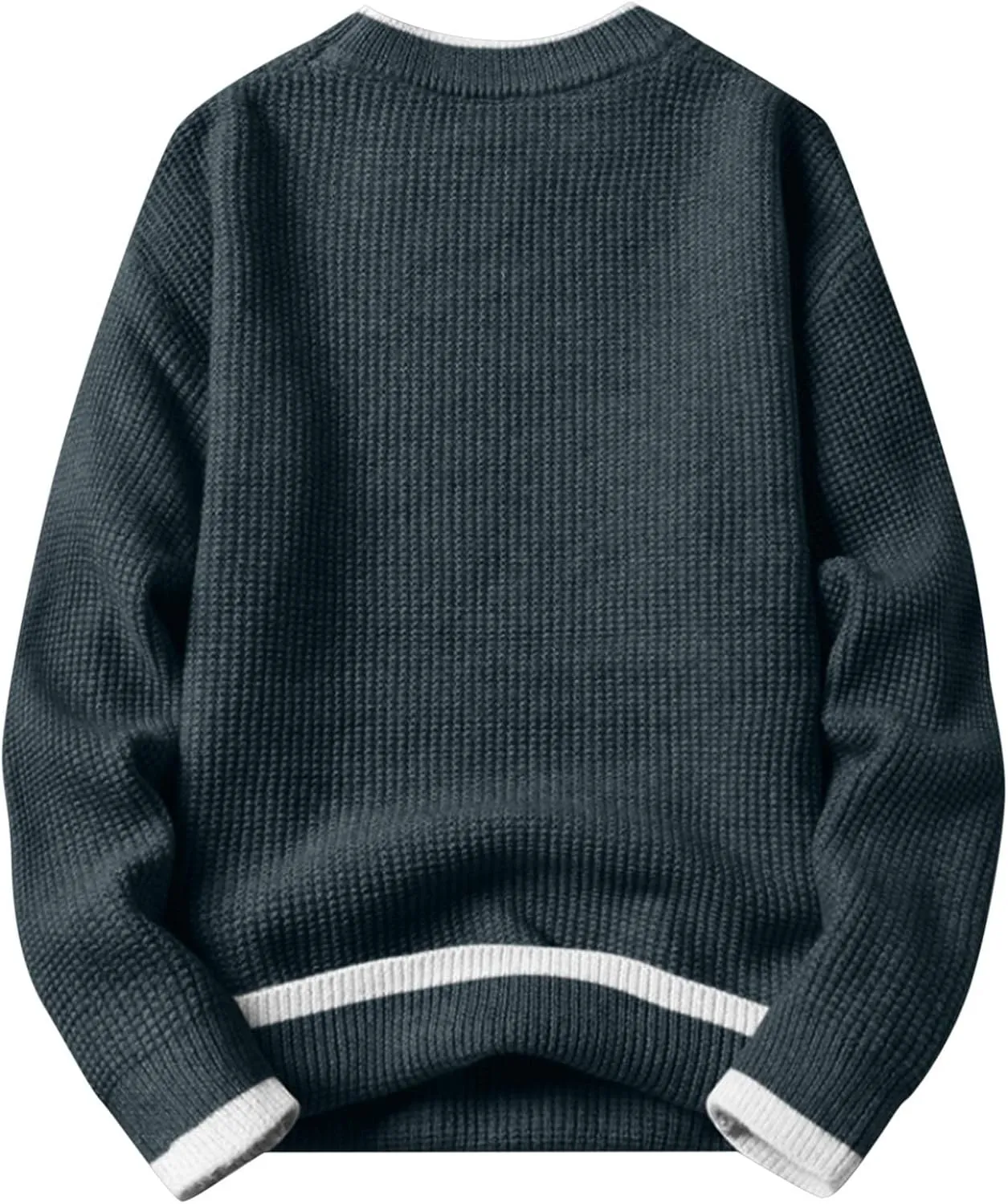 Relaxed Fit Cable Ribbed Pullover Oversize Vintage Sweaters Unisex Crewneck Knitted Tops Men's Knitted Sweater Loose