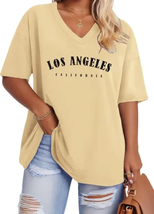 ROSRISS Plus-Size Tops for Women Oversized V Neck Shirts Drop Shoulder Tunics XL-5XL