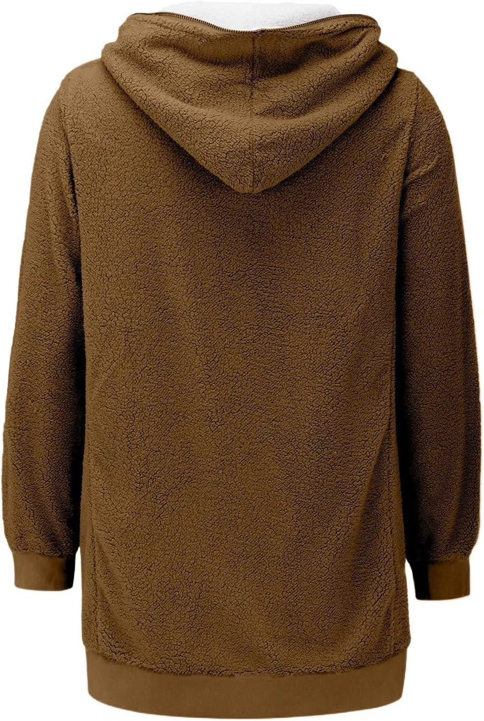 Sherpa Jackets for Women 2023 Plus Size Full Zip Up Hooded Fuzzy Fleece Jacket Trendy Warm Winter Coat Plush Hoodies Outwear