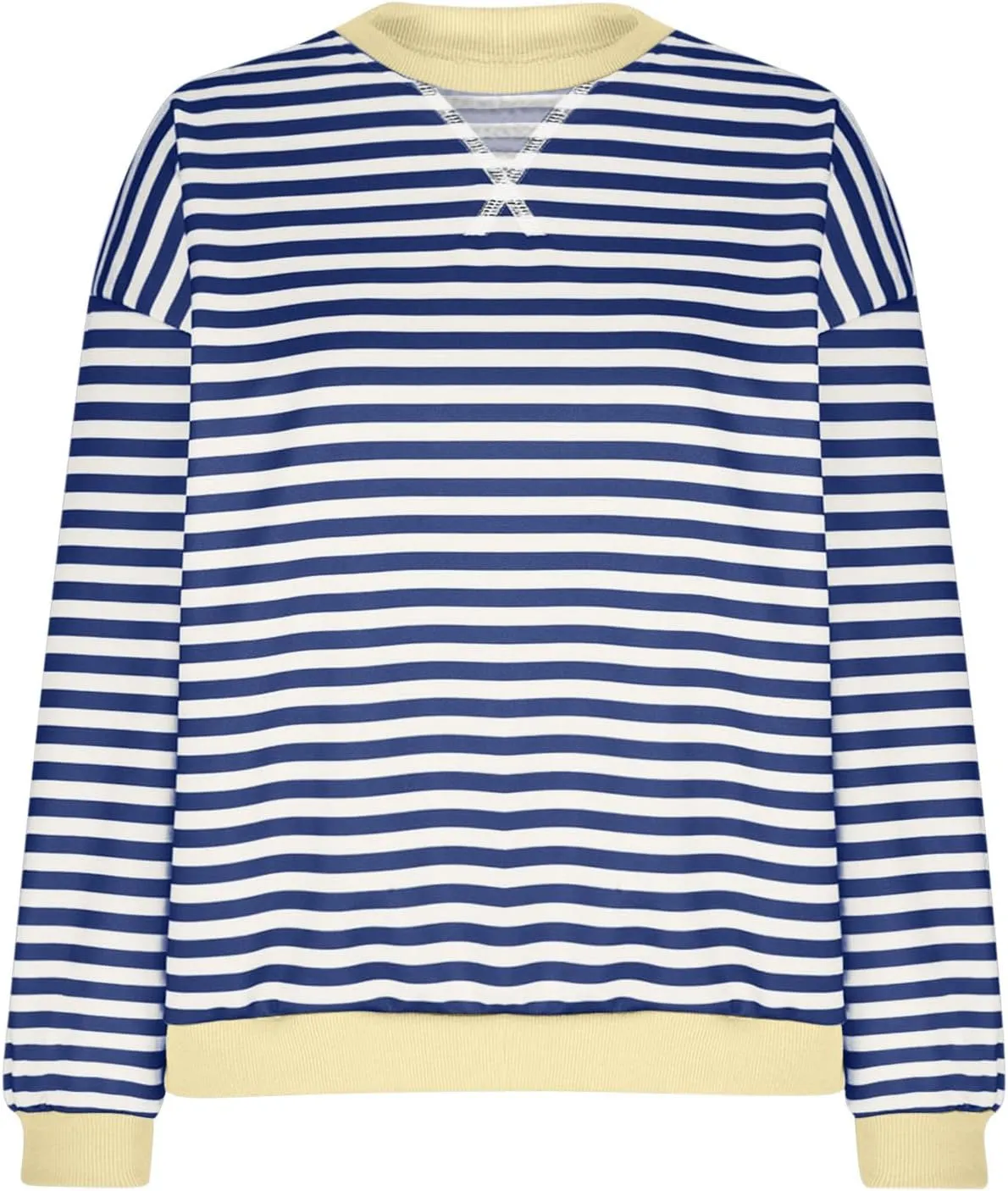 Striped Sweatshirt For Women 2024 Cute Fall Fashion Oversized Long Sleeve Crewneck Pullover Tops Teens y2k Outfits