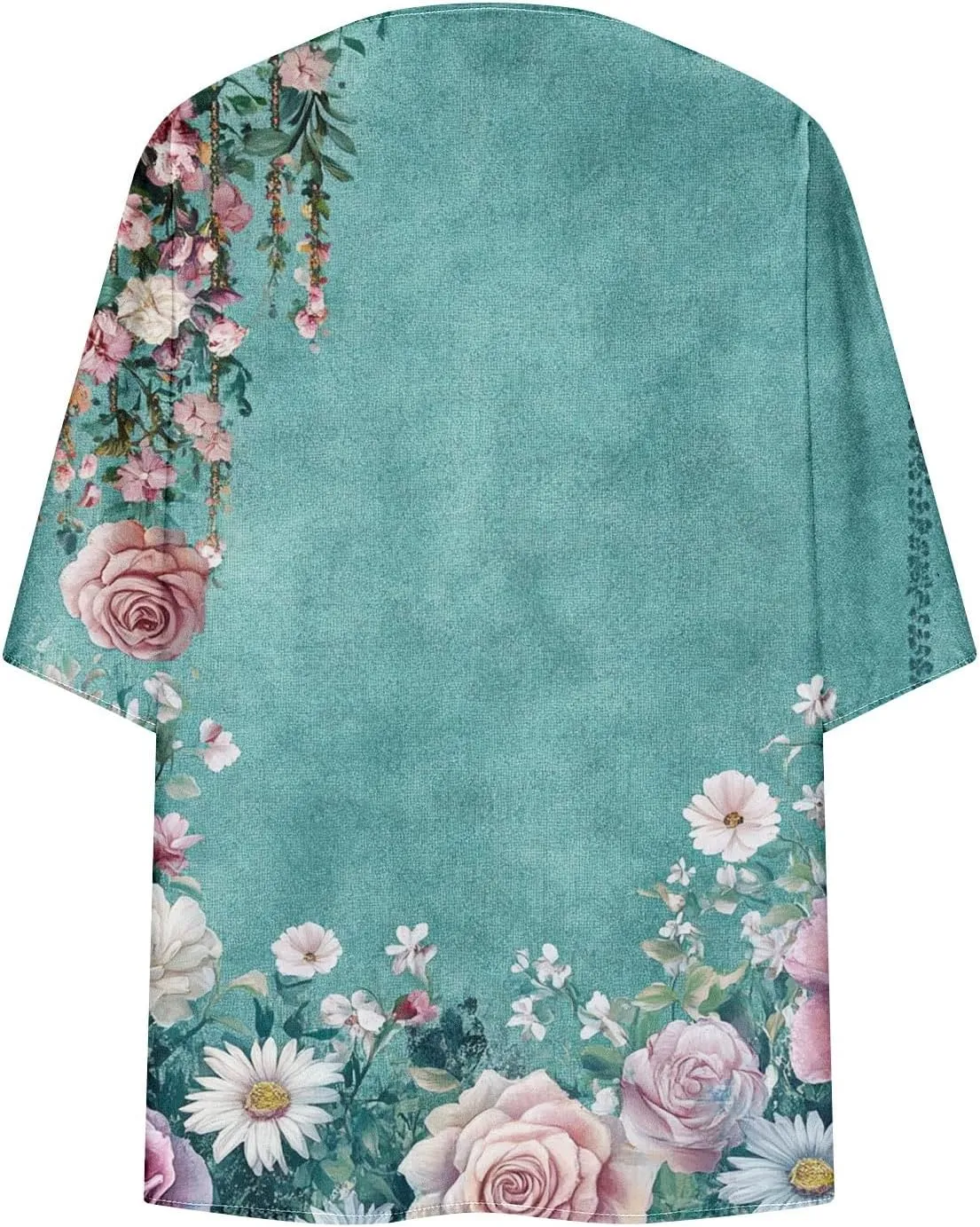 Summer Cardigans for Women Lightweight Beach Cover Ups Loose Floral 3/4 Sleeve Boho Kimono Vacation Outfits
