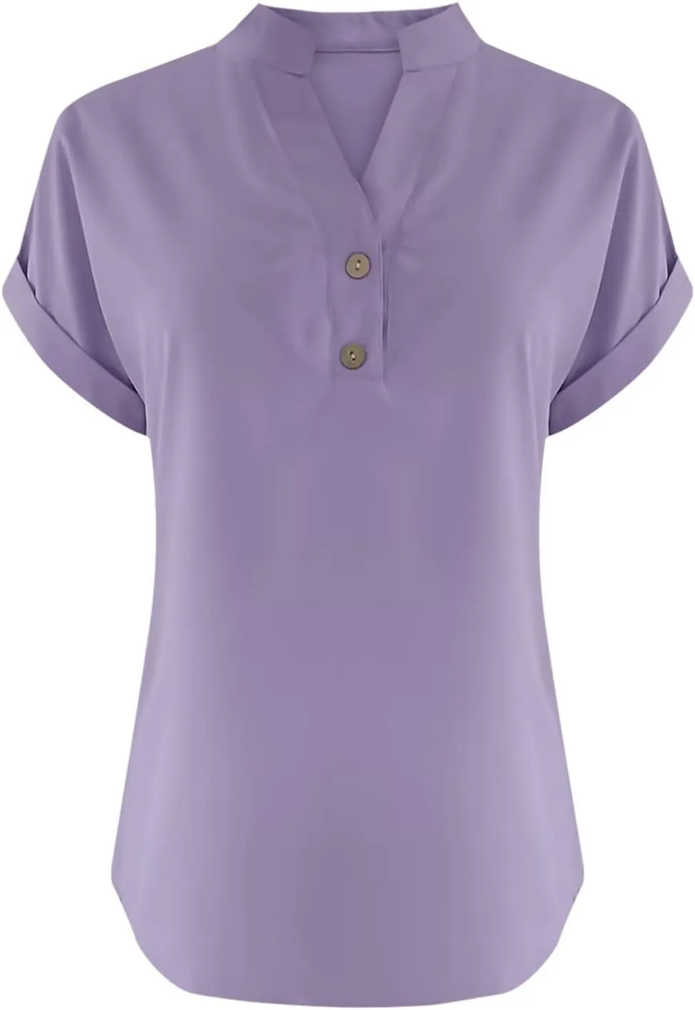 Summer Tops for Women Tunic V Neck Shirt Casual Button T Shirts 2025 Trendy Short Sleeve Cotton Linen Blouses Tees