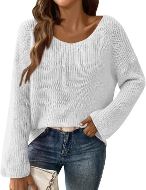 Sweater for Women Dressy Casual Long Sleeve Cable Knit Sweater Jumper Crewneck Pullover Soft Fall Trendy Outfits