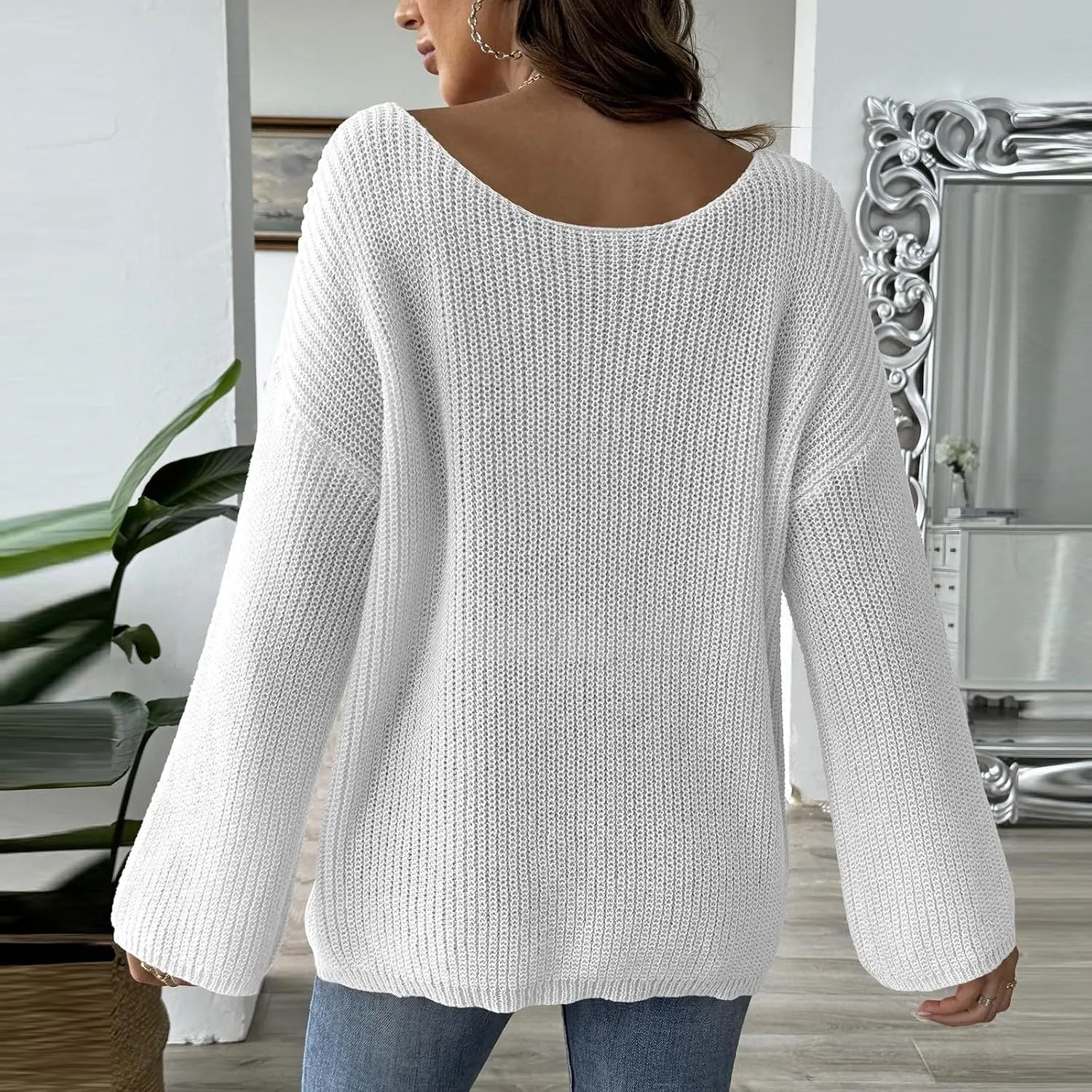 Sweater for Women Dressy Casual Long Sleeve Cable Knit Sweater Jumper Crewneck Pullover Soft Fall Trendy Outfits