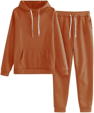 Sweatsuits for Women Set 2 Piece Hoodie Solid Color Sports Pants Tracksuits Trending Fashion 2023 Casual Jogger Set
