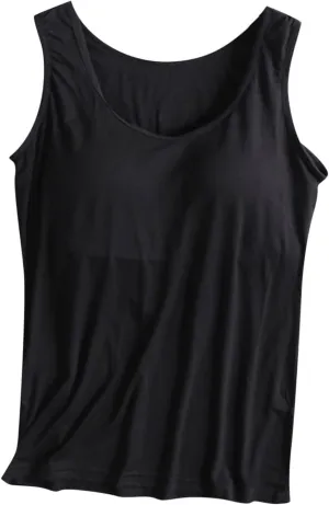 Tank Top with Built in Bra for Women Racerback Workout Shelf Bras Tanks Basic Padded Yoga Shirt Modal Undershirt