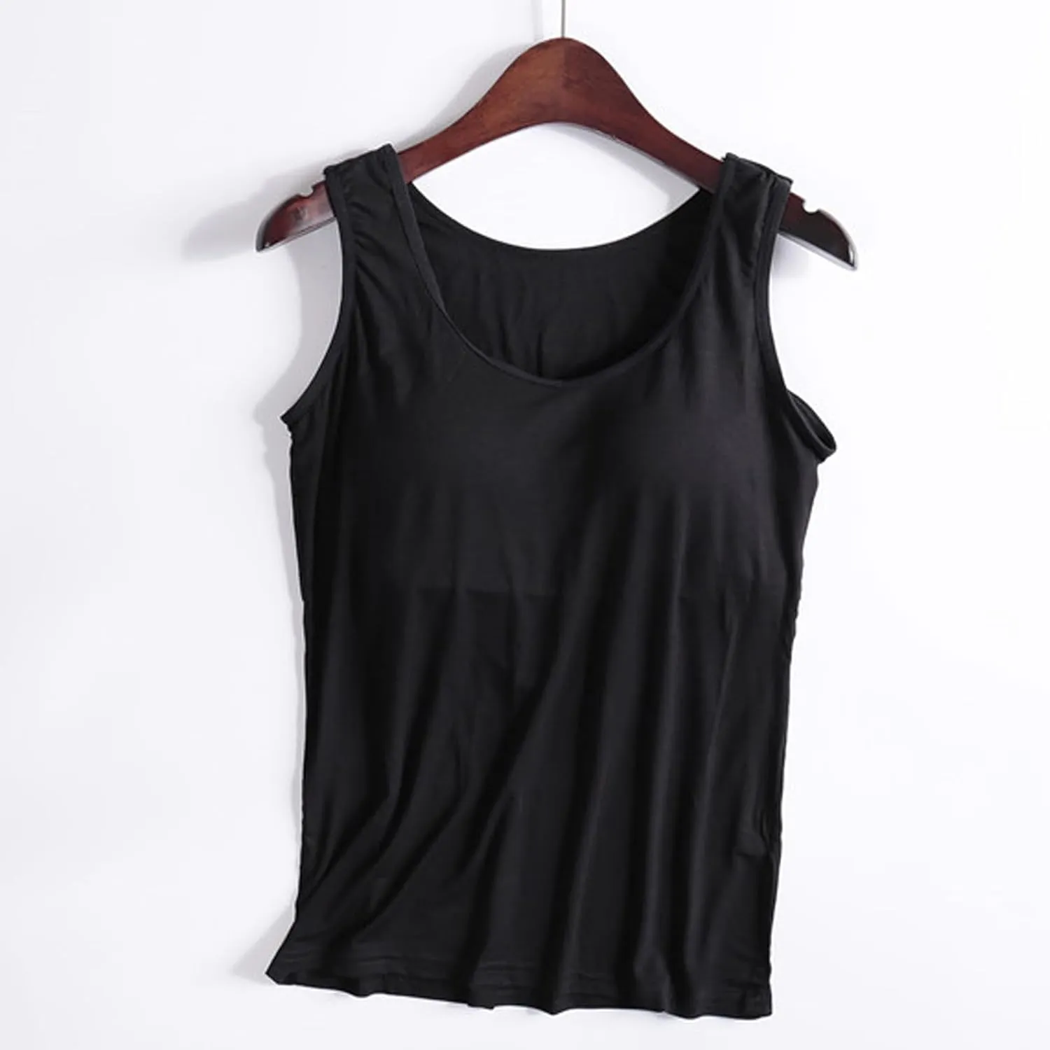 Tank Top with Built in Bra for Women Racerback Workout Shelf Bras Tanks Basic Padded Yoga Shirt Modal Undershirt