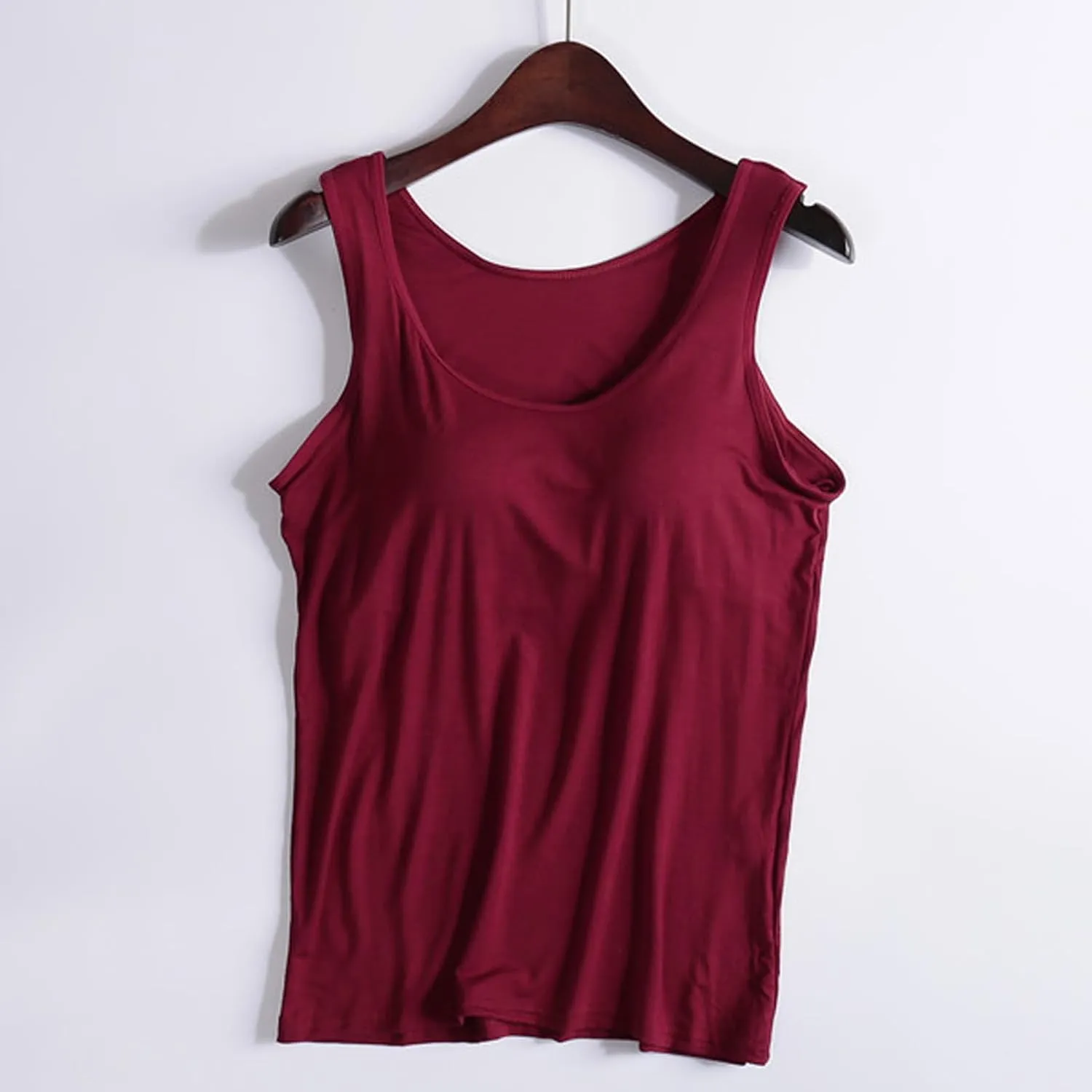 Tank Top with Built in Bra for Women Racerback Workout Shelf Bras Tanks Basic Padded Yoga Shirt Modal Undershirt