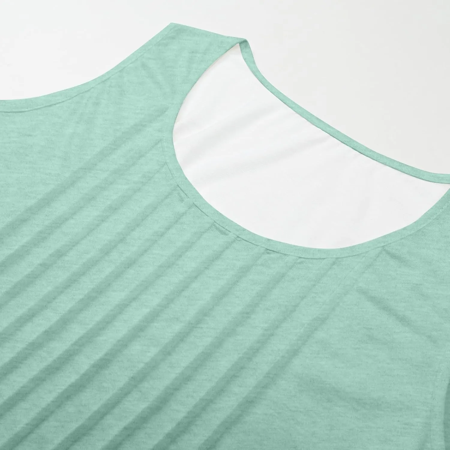 Tank Tops for Women 2025 Summer Sleeveless Pleated Crewneck Shirts Dressy Casual Beach Vacation Clothes