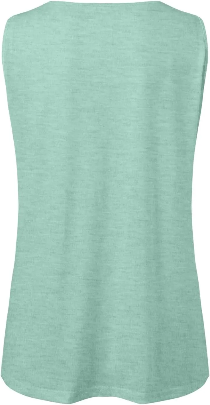 Tank Tops for Women 2025 Summer Sleeveless Pleated Crewneck Shirts Dressy Casual Beach Vacation Clothes