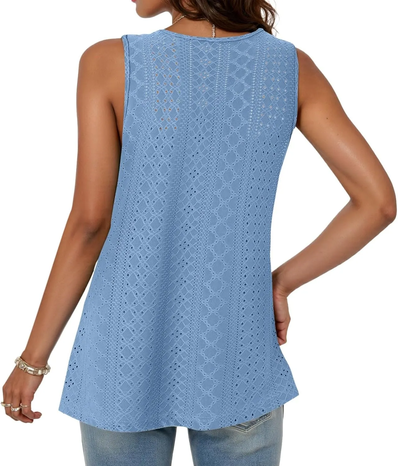 Tank Tops for Women 2025 Trendy Flowy Peplum Tops for Women Dressy Sleeveless V Neck Babydoll Tank Tops