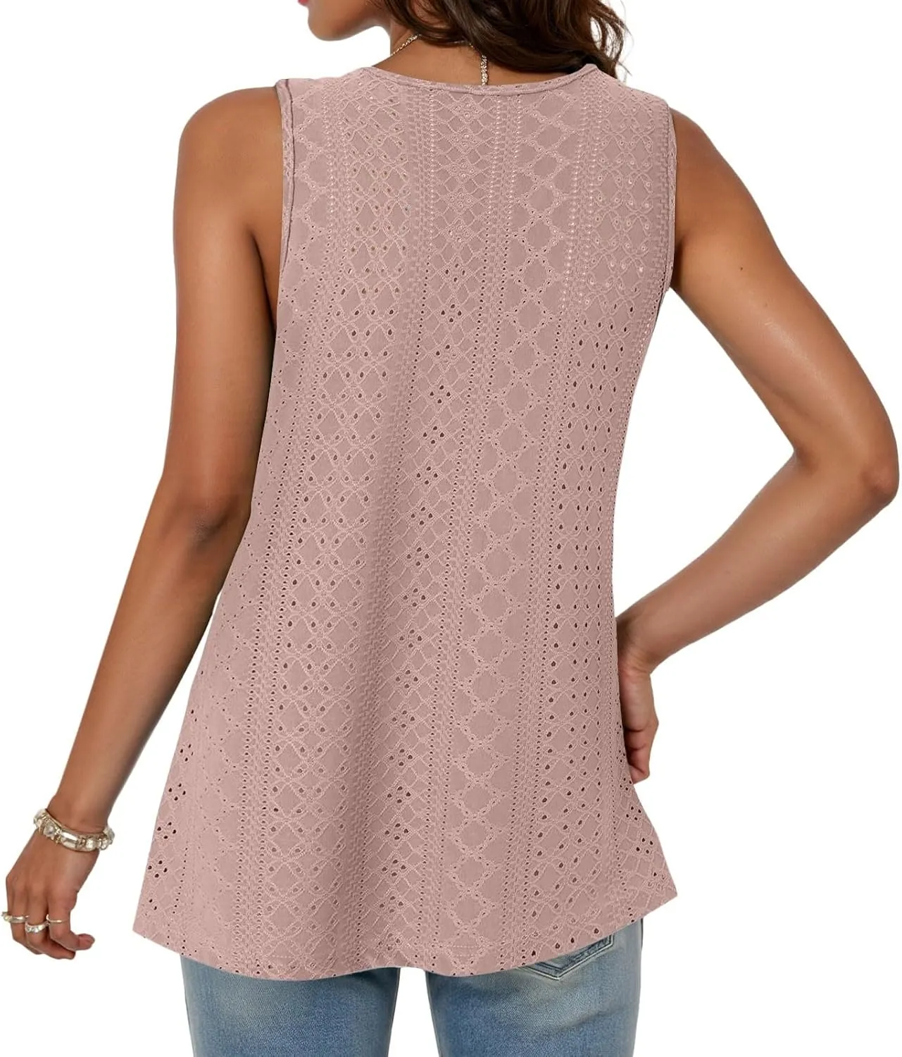 Tank Tops for Women 2025 Trendy Flowy Peplum Tops for Women Dressy Sleeveless V Neck Babydoll Tank Tops