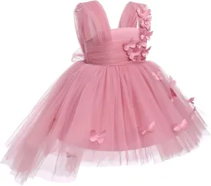 Toddler Baby Flower Girls Sequins Bowknot High Low Tutu Dress Petal Lace Princess Pageant Wedding Birthday Party Formal Gown