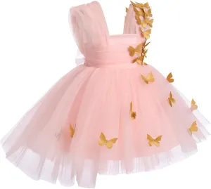 Toddler Baby Flower Girls Sequins Bowknot High Low Tutu Dress Petal Lace Princess Pageant Wedding Birthday Party Formal Gown