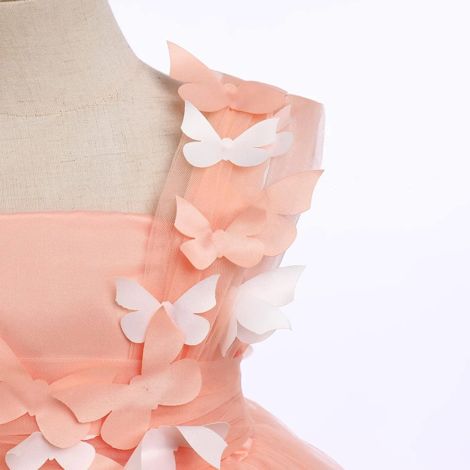 Toddler Baby Flower Girls Sequins Bowknot High Low Tutu Dress Petal Lace Princess Pageant Wedding Birthday Party Formal Gown