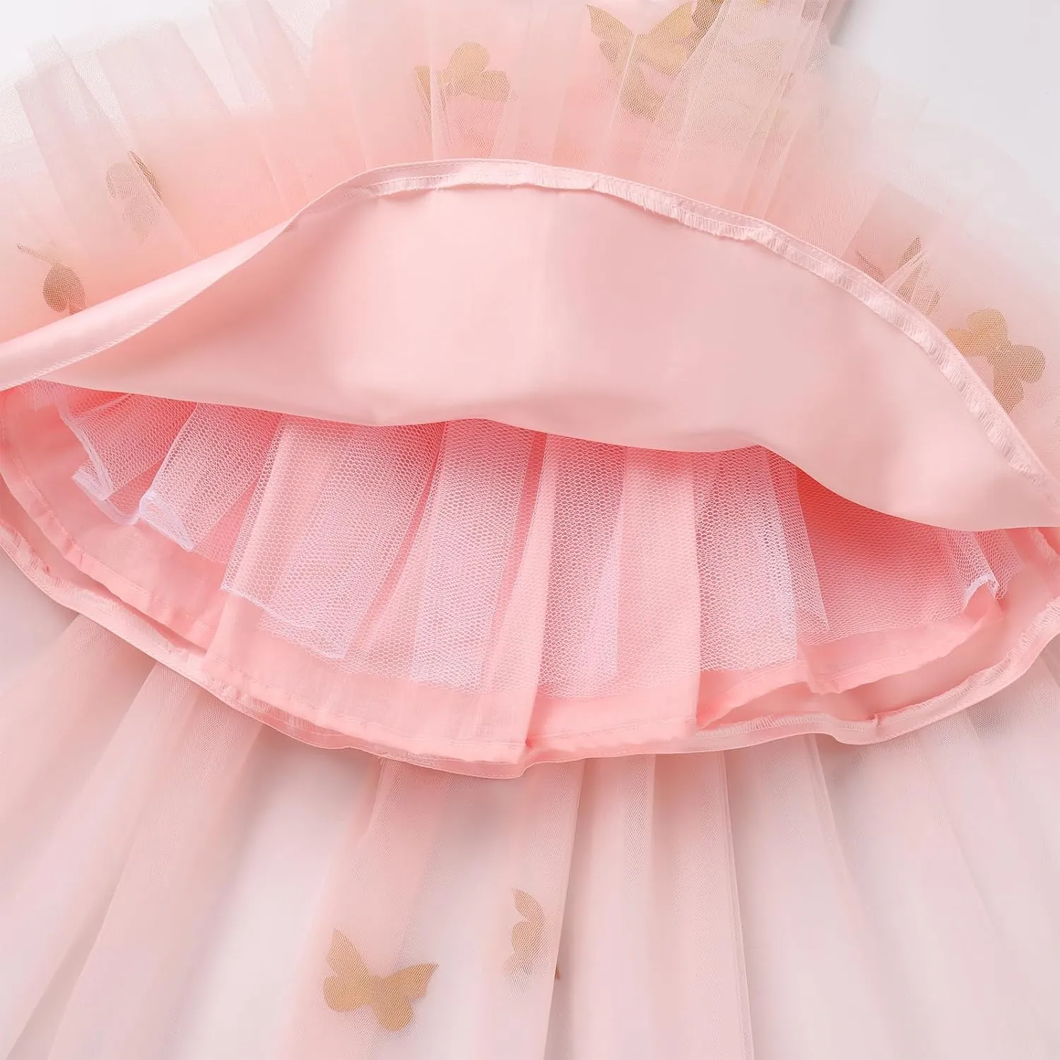 Toddler Baby Flower Girls Sequins Bowknot High Low Tutu Dress Petal Lace Princess Pageant Wedding Birthday Party Formal Gown