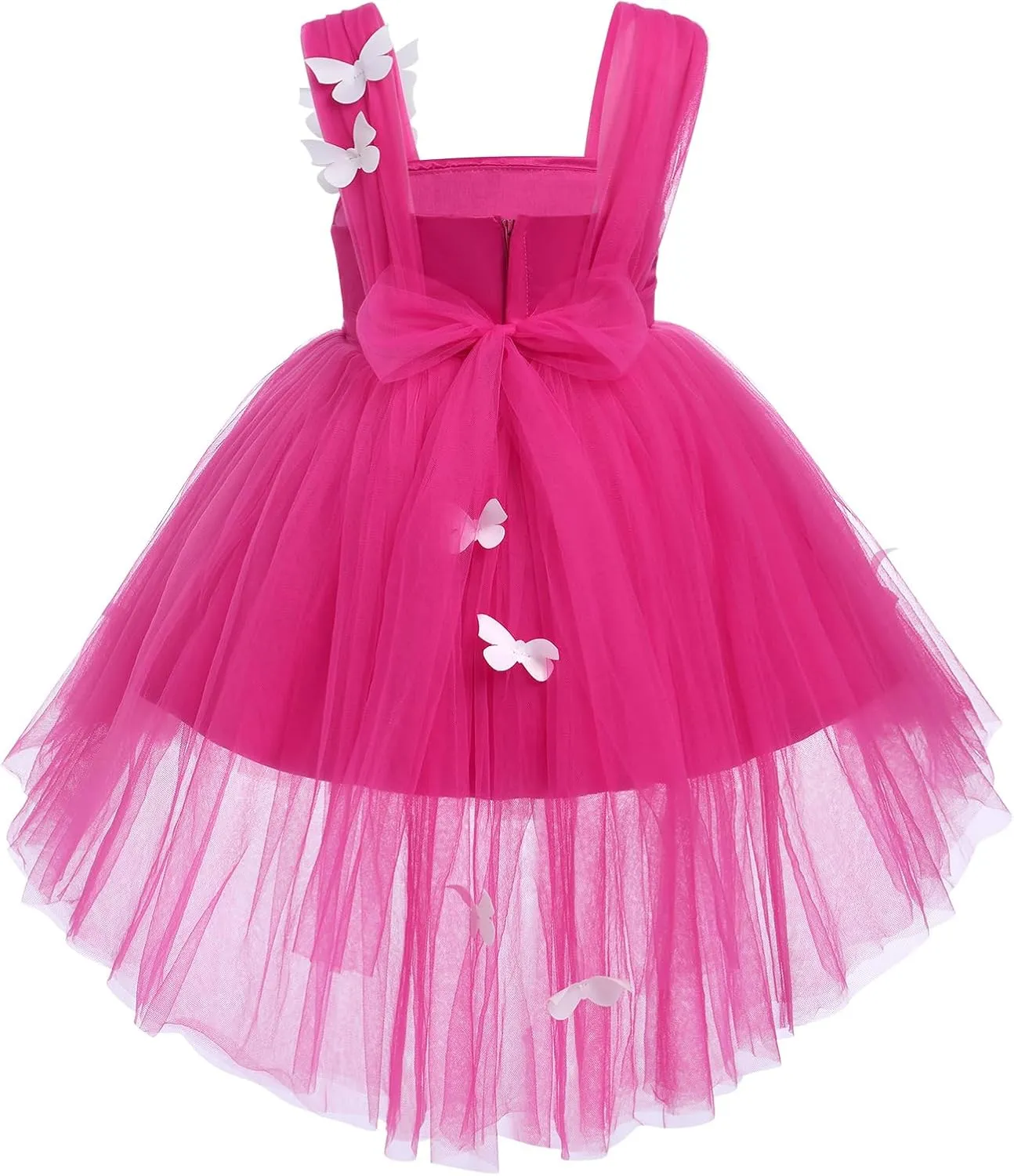 Toddler Baby Flower Girls Sequins Bowknot High Low Tutu Dress Petal Lace Princess Pageant Wedding Birthday Party Formal Gown