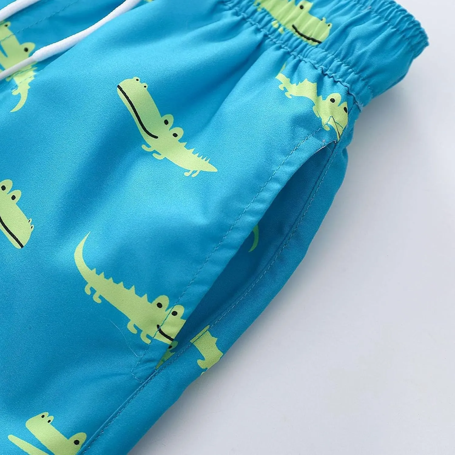 Toddler Cotton Summer Beach Shorts Boys Swim Trunks Elastic Waist Drawstring Loose Fit Athletic Girls Summer Wear