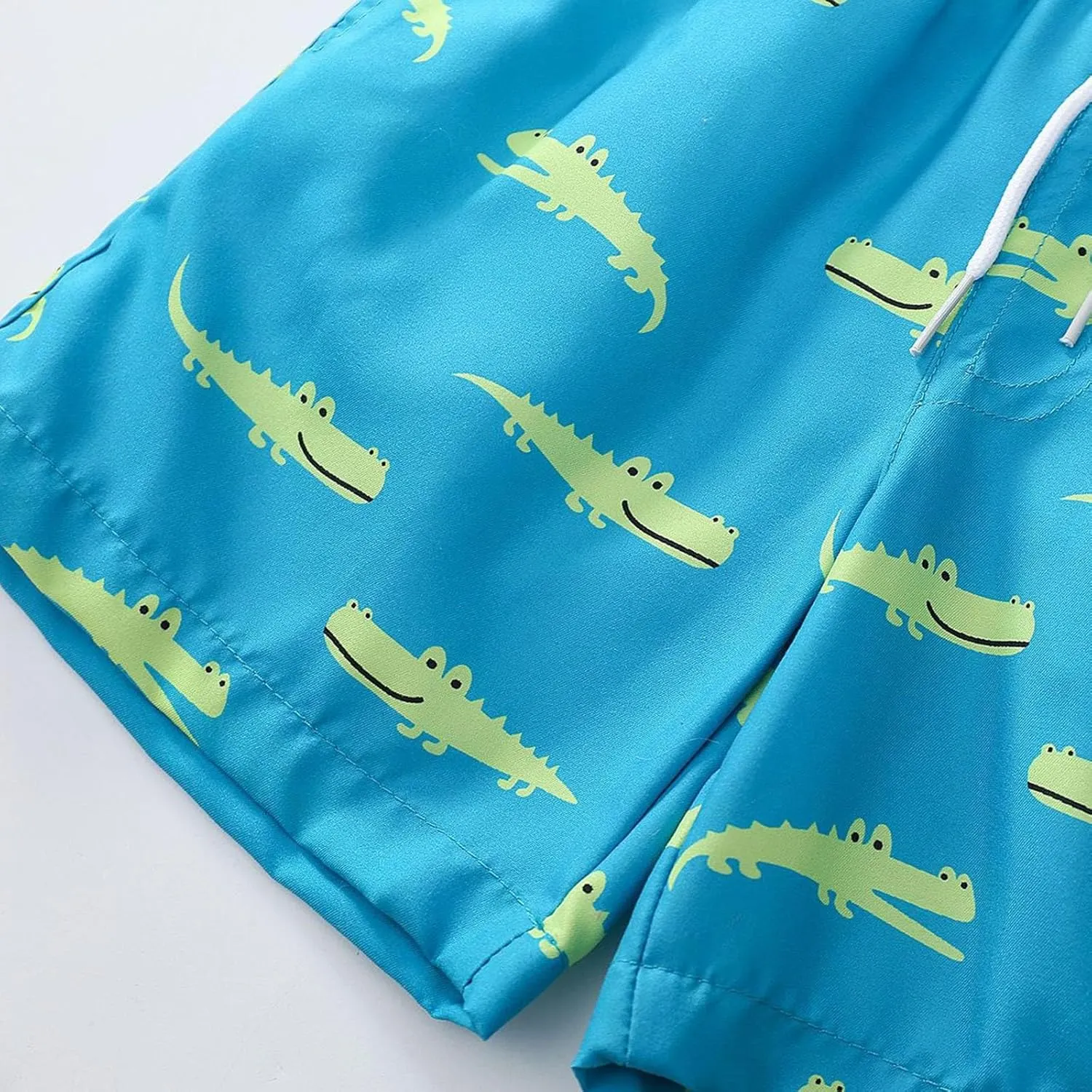 Toddler Cotton Summer Beach Shorts Boys Swim Trunks Elastic Waist Drawstring Loose Fit Athletic Girls Summer Wear