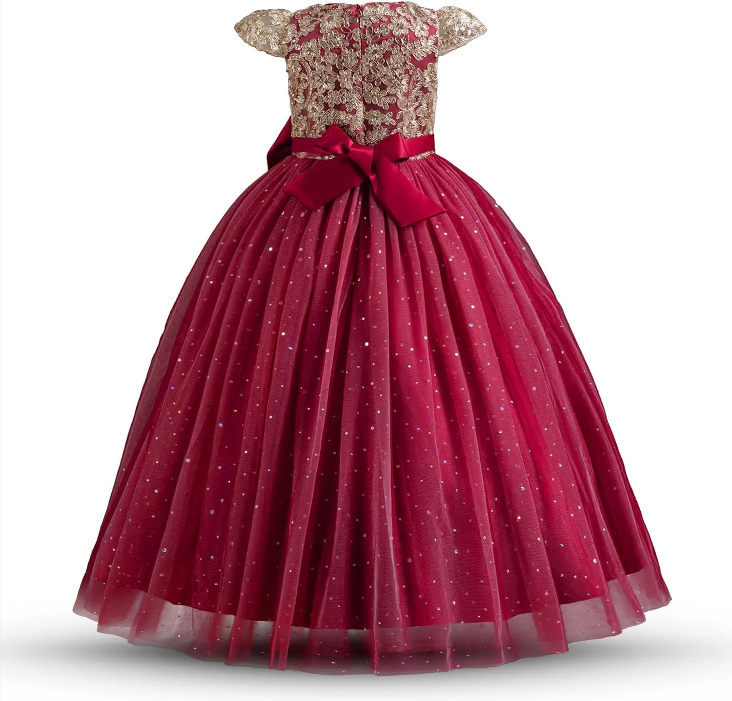 TTYAOVO Girls Pageant Princess Flower Dress Kids Prom Puffy Ball Gowns